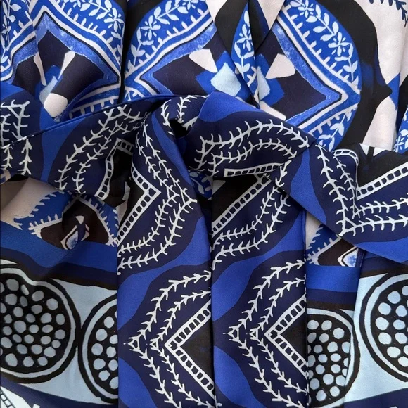 Blue and Black Patterned Romper